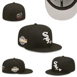 2024New Fitted Hats Classic Black Baseball Cap Team Headwear World Series Patch Embroidered on Right Panel