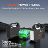 100W Portable Power Station 220V/110V Solar Generator Outdoor Emergency Mobile Power Bank 24000mAh LiFePO4 For Camping Power LED