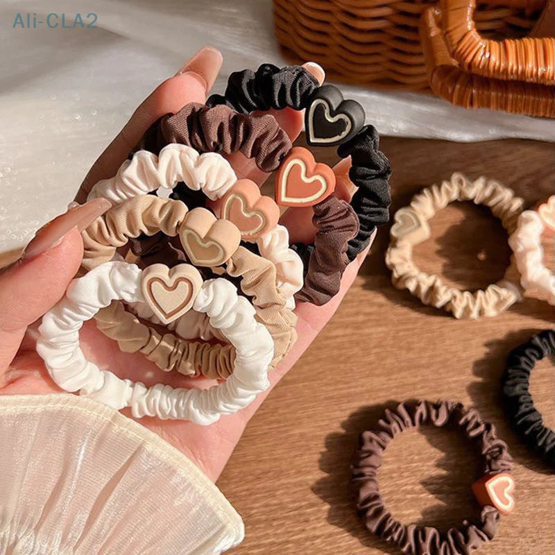 1PC New Korean Style Love Hair Ties Cute Big Ear Rabbit Head Rope Women High Elastic Hair Accessories Girl Daily Decoration