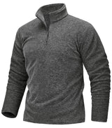 TACVASEN 1/4 Zipper Collar Spring Fleece Sweaters Mens Warm Sweatshirts Breathable Casual Sports Hiking Turtleneck Pullover Tops