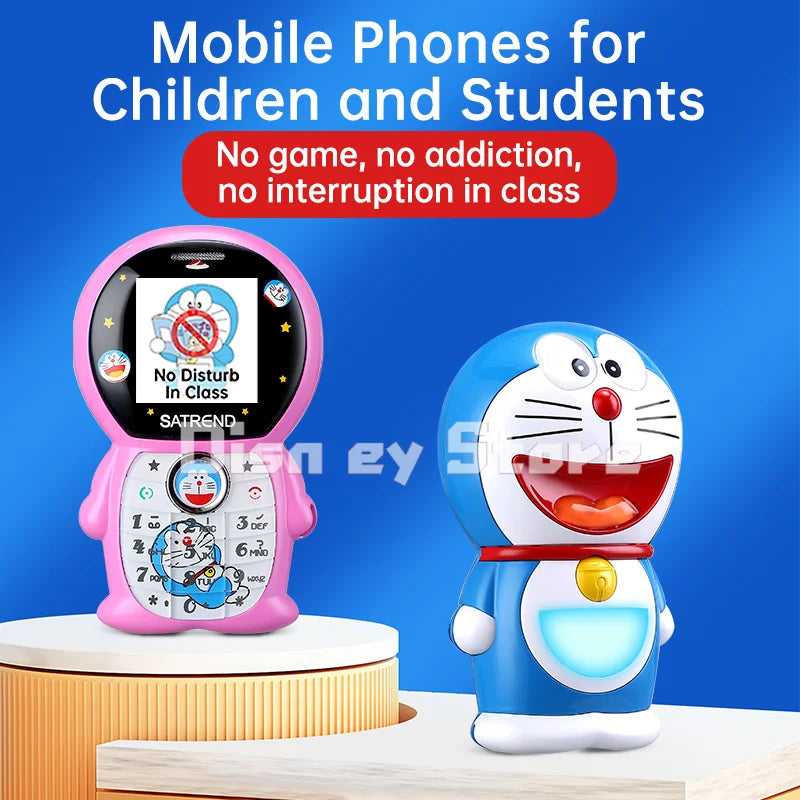 Kawaii Bandai Doraemon Action Toy Figures Model Mobile Phone Cartoon Cute Student Mobile Phone Girl Gift Animation Derivatives