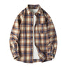 Men Shirt Plaid Flannel Spring Autumn Long Sleeve Blue Loose Mens Casual Shirt Oversized Business Male Soft Dress Shirt