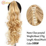 MEIFAN Long Synthetic Wavy Clip in Hair Ponytail Hair Wigs Extensions Style Claw Pony Tail Hairpiece for Women Cosplay Party