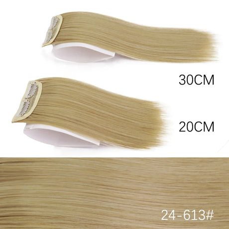 AZQUEEN Synthetic 20cm/30cm Invisible Straight Pads Clip In One Piece Hair Extension Top Side Cover Fluffy Hairpiece For Women