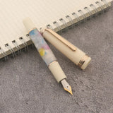 Brand JinHao 82 Mini Fountain Pen Acrylic Plastic Ink Pen Spin Golden EF F M Nib Stationery Office School Supplies Writing Gift