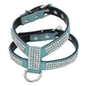 Dog Collar Adjustable Pet Products pet Necklace Dog Harness Leash Quick Release Bling RhinestonePU Leather