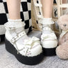 HEYDRESS Cosplay Sweet tea party Mandarin duck shoes Cos Girl Cream Bubbles Bow Kawaii Shoes Lolita Girls High Heel LoliShoes