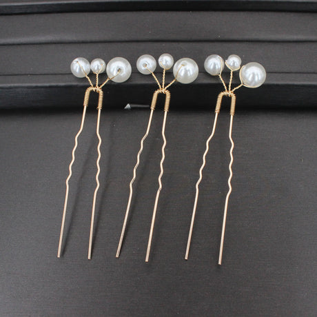 Fashion Metal U Shape Pearl Hairpin Clips Wedding Bridal Updo Ornaments Ancient Costume Modeling Hair Jewelry Accessories Gifts