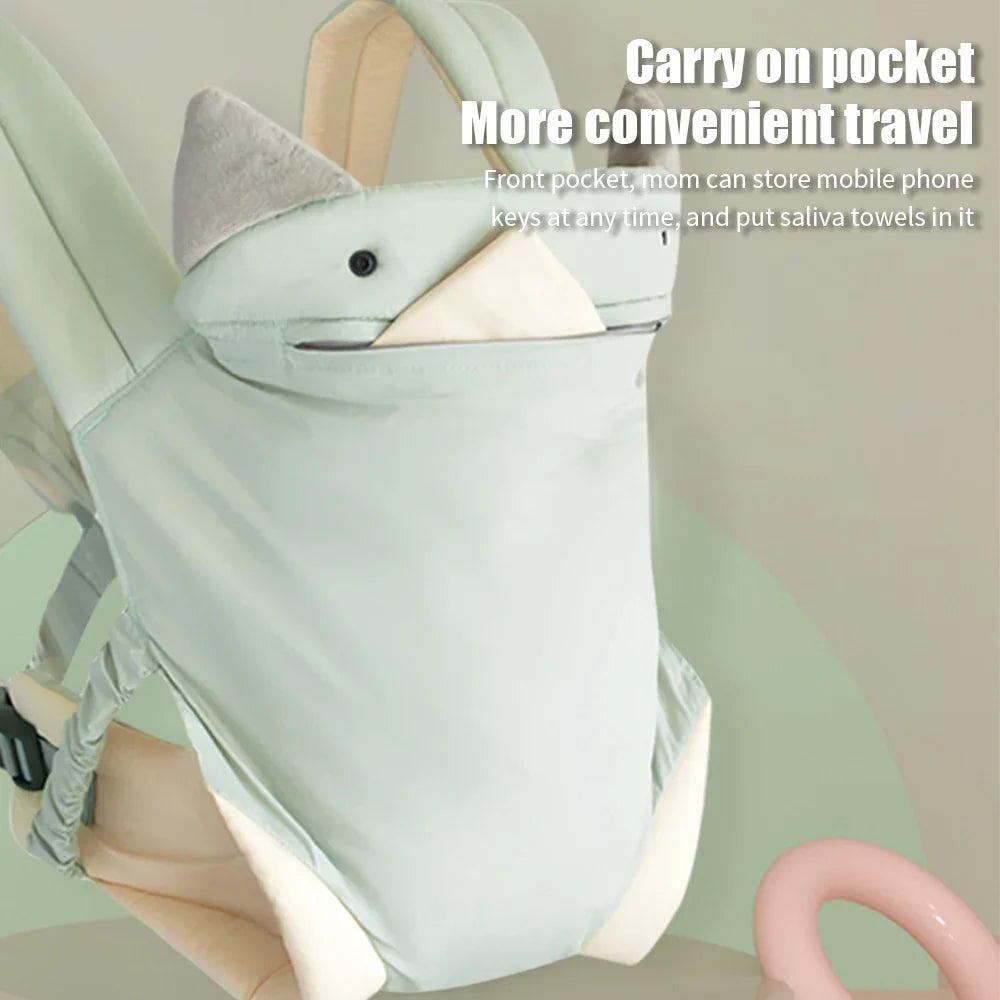 Kangaroo Shoulder Strap for Infants Newborn Wrap Sling Ergonomic Cute Bite Towel Kid Cotton Breathable Front Facing Baby Carrier