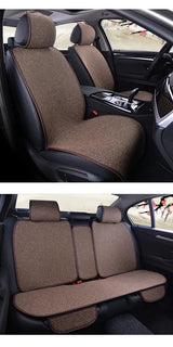 New Flax Car Seat Cover Protector Linen Front Rear Back Cushion Protection Pad Mat Backrest for Auto Interior Truck Suv Van