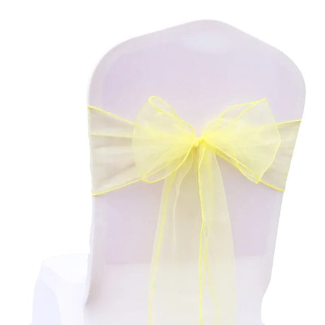 50PCs/lot Wedding Chair Decoration Organza Chair Sashes Knot Bands Chair Bows For for Wedding Party Banquet Event Chair Decors