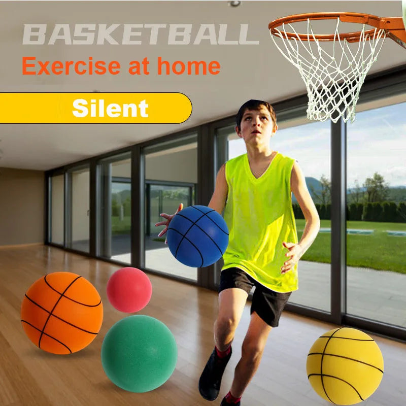 24CM Size 7 Bouning silent ball basketball mute ball basketball Football Full Foam Sports Toy Kids Adult Christmas Gift