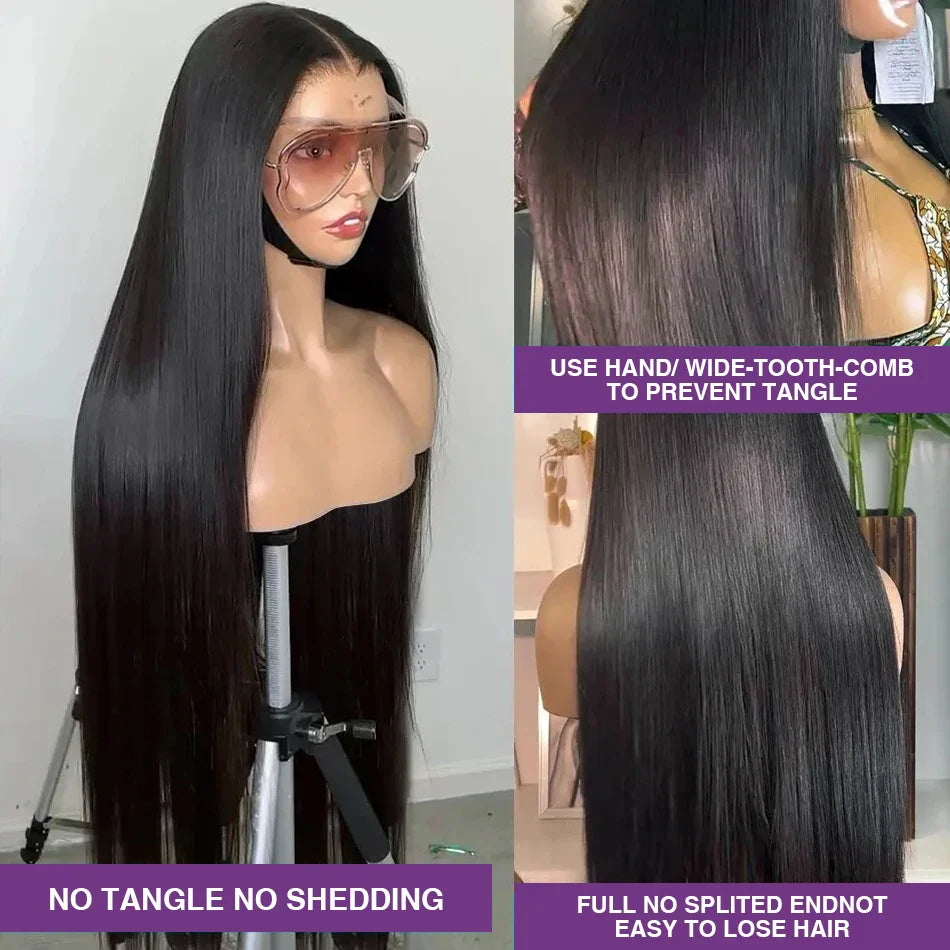 30 32 Inch Straight Lace human hair Frontal Wig 13x4 13x6 Hd Lace Front Wig Brazilian Bone Straight 5x5 Glueless Wig Human Hair