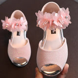 Girls Rhinestone Flower Shoes Low Heel Flower Wedding Party Dress Pump Shoes Princess Shoes For Kids Toddler