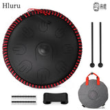 HLURU Handpan 14 Inch 9 Notes Steel Tongue Drum D Minor Music Drum Ethereal Drum Yoga Meditation Beginner Percussion Instrument