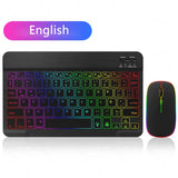 EMTRA Backlit Backlight Bluetooth Keyboard Mouse For IOS Android Windows For iPad Portuguese keyboard Spanish keyboard and Mouse