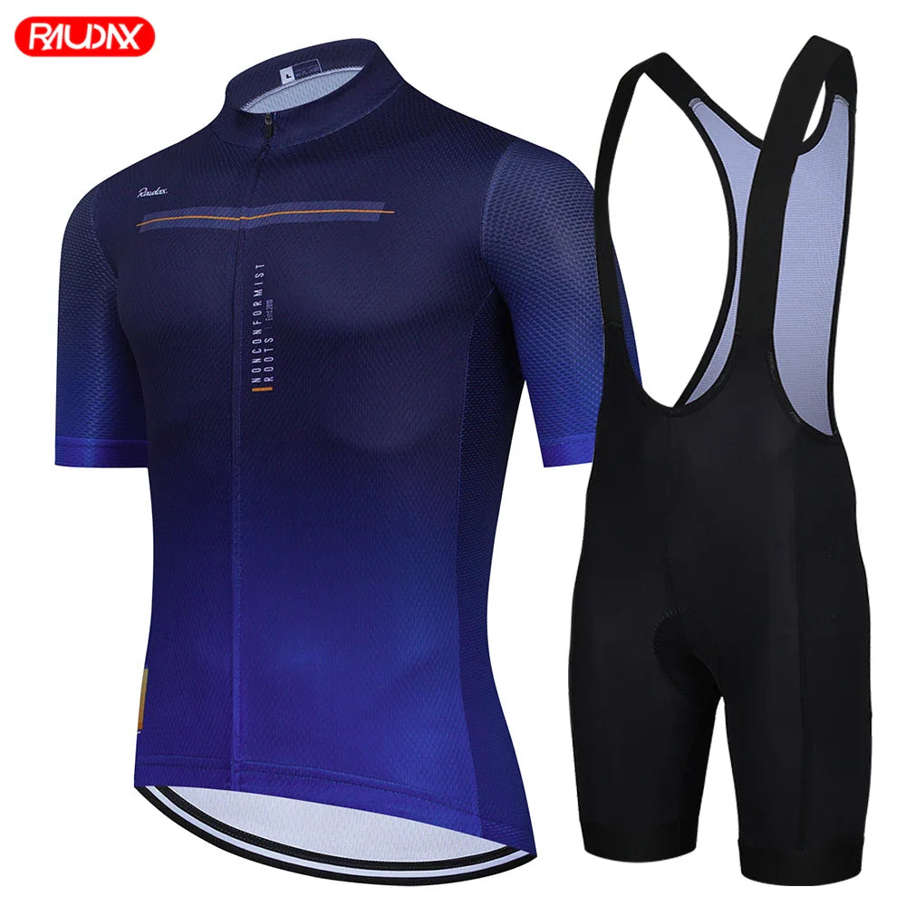 2024 Road Bike Jersey Set Men's Cycling Clothing Summer MTB Team Clothes Short Sleeve Uniform Triathlon Skinsuit Ropa De Hombre