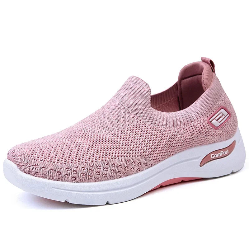 2024 Women's Sports Casual Shoes Summer Pink Flats Ladies Sneakers Fashion Girls Platform Gym Slip-On Loafers Zapatillas Mujer