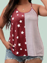 Women's Casual Print Lines Polyester Tank Top Elegant and Youth Star Patchwork Cheap Clothing Plus Size Summer Free Shipping