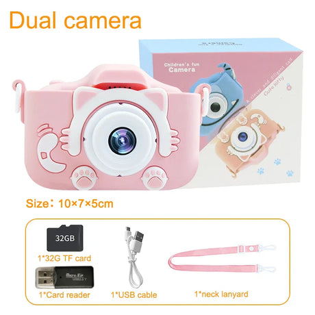 Children Camera Selfie 1080P HD Screen Dual Camera for Kids Outdoor Toys Birthday Gifts Camara Fotos Infantil juguetes niñas