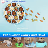 Pet honeycomb slow food bowl dog choking bowl antiskid dog bowl silicone suction cup slow food bowl Pet supplies accessories