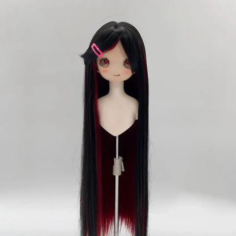 New 1/3 & 1/4 & 1/6 Bjd Doll's Wig Anime Doll Dress Up Accessories Bicolor Long Straight Wig