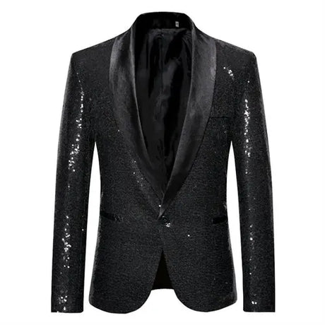 Shiny Gold Sequin Glitter Embellished Blazer Jacket Men Nightclub Prom Suit Coats Mens Costume Homme Stage Clothes For singers