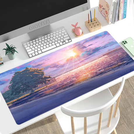 Mouse Pad Gaming Anime Street XL HD Large Mousepad XXL Mechanical Keyboard Pad Office Office Accessories Mouse Mats Mice Pad