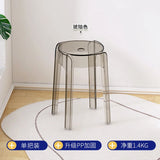 Transparent Plastic Stool Household Thickened Acrylic High Stool Table Stackable Bench Simple Modern Living Room Chair