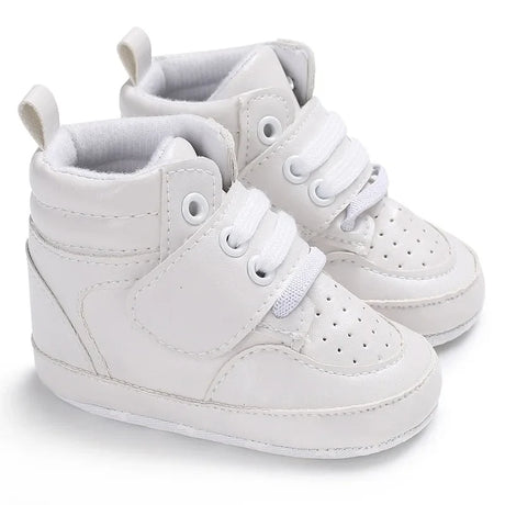 Newborn Baby Shoes Boy Girl Classical Sport Soft Sole PU Leather Multi-Color First Walker Casual Sneakers White Baptism Shoes