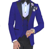 2023 Men 3 Pieces Suits For Men Custom Made Groom Groomsmen Tuxedos Wedding Men Suit Terno Masculino(Jacket+Pant+Vest)