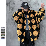 SEVEYFAN Men's Jacket Hip Hop Jackets Tie Dye New Casual Lamb Wool Parka Furry Coat Men Clothing Warm   Streetwear Coat