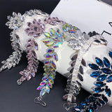 High Quality Crystal Bridal Belt Rhinestone Applique Strass Flower Motif Trim Chain Sewing on Garment Shoes Bags DIY Accessories