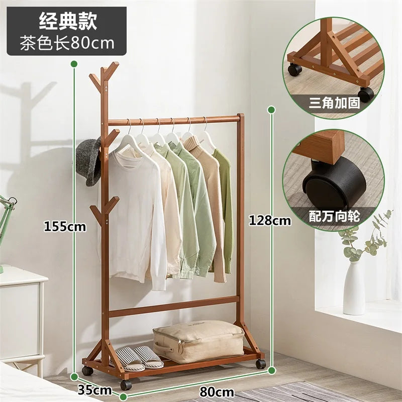 Wooden Boutique Coat Stand Floor Pants Bag Cheap Hotel Clothes Hanger Garden Shoe Shelf Towel Hook Rack Para Ropa Room Furniture