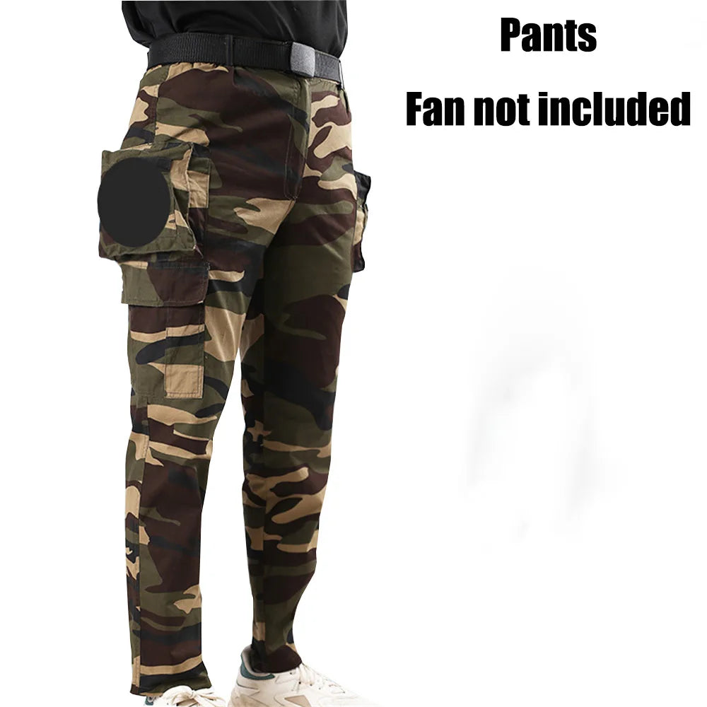 Fan Pants Cold Fishing Pure Cotton Site Welder Camping Ride Climbing Hiking Sports Fan Suit Air-Conditioning Clothes Fan Cooling