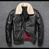 Plus Size Bust 140cm Bomber Men Genuine Leather Jacket Natural Fur Collar Classic Casual G1 Real Cowhide Mens Coat Winter Warm