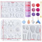 16 Styles Epoxy Casting Molds Set Silicone UV Casting Tools Kits Resin Casting Molds For Jewelry Making DIY Earring Findings