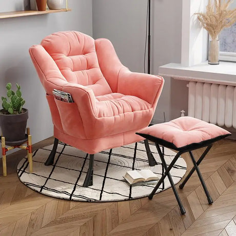 New Living Room Chairs Lazy Leisure Home Light Back chair sofa chair Bedroom Home comfortable Sofa Chair Armchair with Footrest