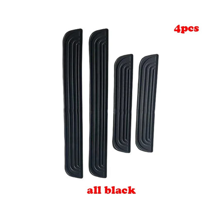 4pcs Rubber Car Door Sill Scuff Covers Black Door Panel Guards Protector Trim Anti-scratch Exterior Parts Car Decor Accessories