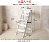 Solid Wood Household Multifunctional Folding Ladder Chair Indoor Climbing Ladder Dual-use Three-step Four-step Ladder Stool