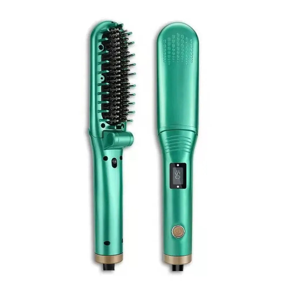 Foldable Electric Hot Comb 5-adjustable Crystal Straight Hair Comb Negative Ion Device Lazy Person Curling Stick Straight Clip