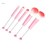 5pcs Jewelry Beaded DIY Eye Brush Detachable Beads Makeup Brushes Set for Women Girls Professional Cosmetics Makeup Tool