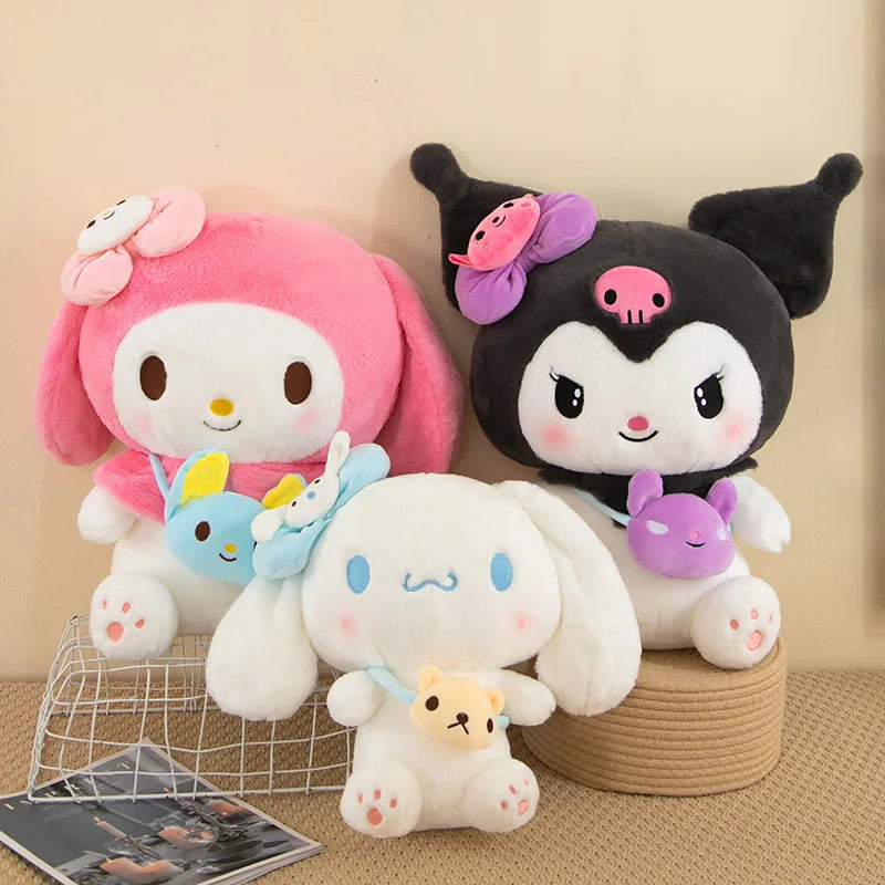 New 40/50cm Kawaii Sanrio Kuromi My Melody Cinnamoroll Plush Toys Doll Pillow Anime Cartoon Room Decoration Dolls Kids Gifts