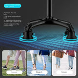 Carbon Material Lightweight Cane Four-foot Non-slip Crutch Elderly Mobility Aids LED Lighting Alarm System Medical Crutches