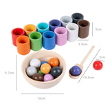 Wooden Rainbow Block Wood Stacking Toys Grimms Rainbow Building Blocks Balls Montessori Eductaional Toy Kids Rainbow Stacker