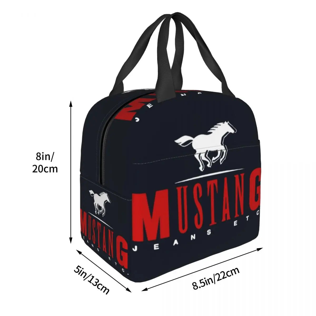 Top High Quality Mustang Jeans Thermal Insulated Lunch Bags Reusable Bento Pouch Large Tote Lunch Box Picnic Boy Girl