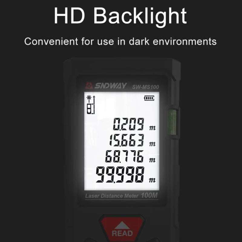 Sndway Laser Distance Meter SW MT4 MS50 MS70 MS100 Digital Rangefinder 40M 50M 70M 100M Range Finder Measuring Tool