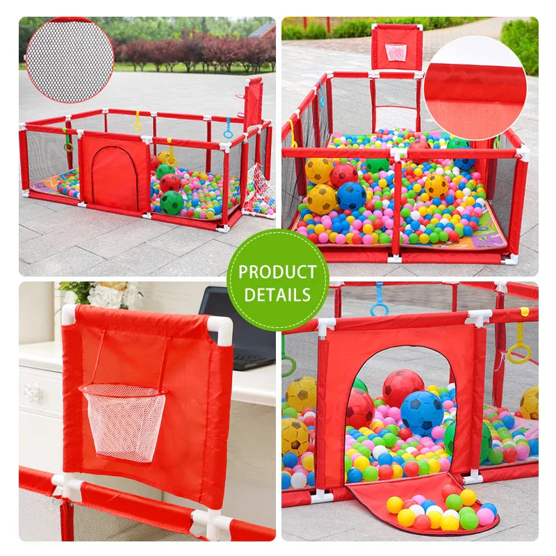 IMBABY Baby Playground Home Baby Playpen Football Basketball Playpen for Children Large Baby Safety Fence Balls for Dry Pool