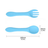 2 PCS Silicone Spoon Fork for Baby Utensils Set Auxiliary Food Toddler Learn To Eat Training Soft Fork Infant Tableware Feeding