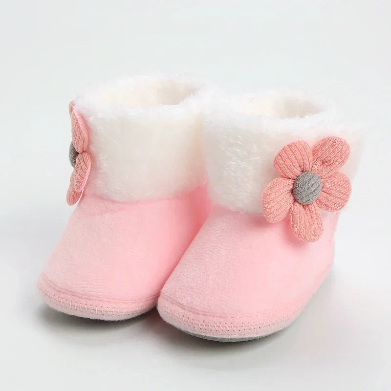 Winter Sweet Newborn Baby Girls Princess Winter Boots First Walkers Soft Soled Infant Toddler Kids Girl Footwear Shoes Booties